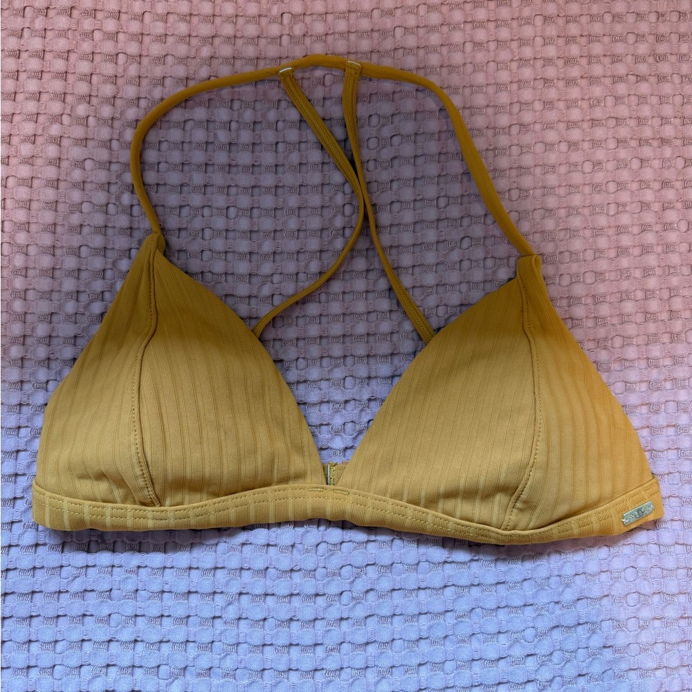 Roxy Ribbed Triangle Bikini Top - Picture 2 of 4